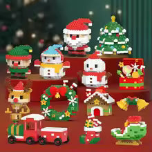 Christmas micro blocks Santa sleigh